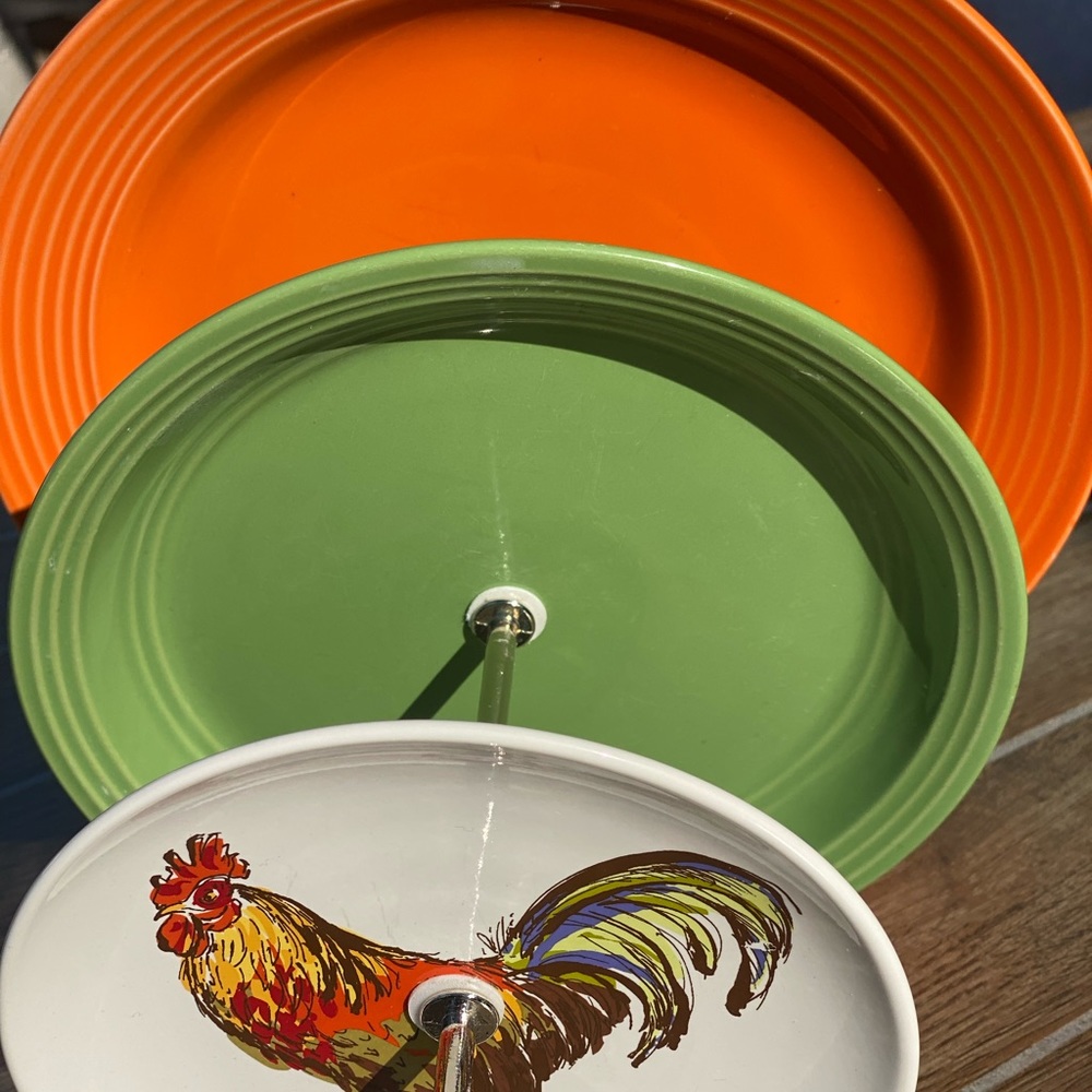 3 Tiered Cupcake Stand Orange Rooster